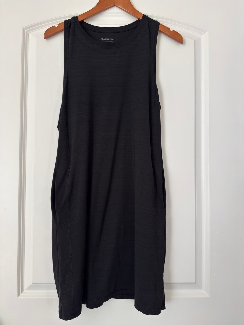 Athleta Black Pacifica Illume Tank Dress Sleeveless Pockets Size: Small